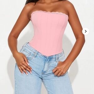 Fashion Nova Pink Strapless Corset
